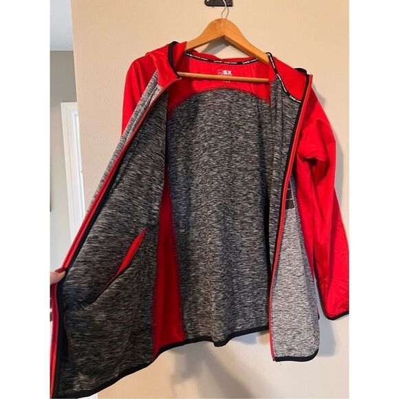 MSX Michael Strahan Size L Superbowl LVII Zip Up Hoodie Sweatshirt Colorblock - Picture 13 of 15